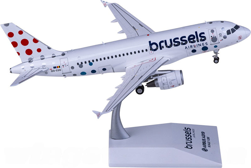 JC Wings Brussels Airlines for Airbus A319 OO-SSO 1:200 Airplane Pre-built Airliner Model Display