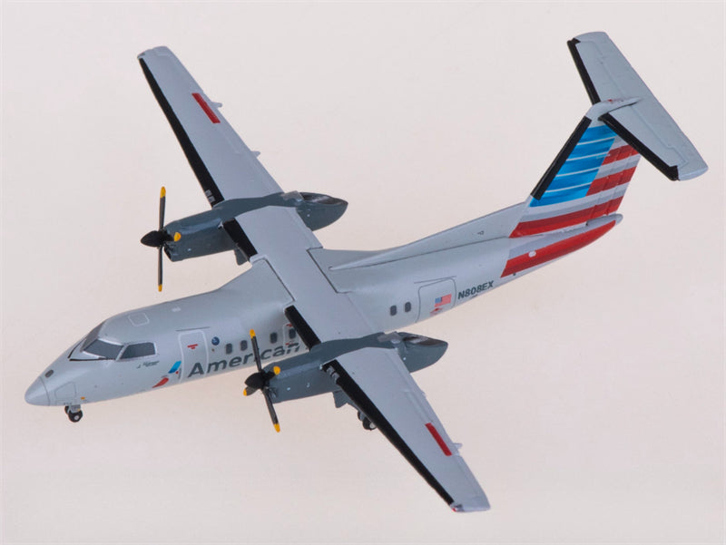 Geminijets American Eagle for Bombardier for Dash 8 Q100 N808EX 1:400 Airplane Pre-built Airliner Model Display