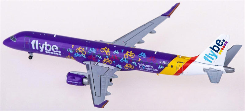 JC Wings Flybe for Embraer ERJ-190-200LR G-FBEJ 1:400 Airplane Pre-built Airliner Model Display