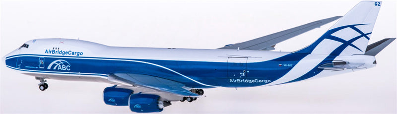 JC Wings AirBridgeCargo for Boeing 747-8F VQ-BGZ 1:400 Airplane Pre-built Airliner Model Display