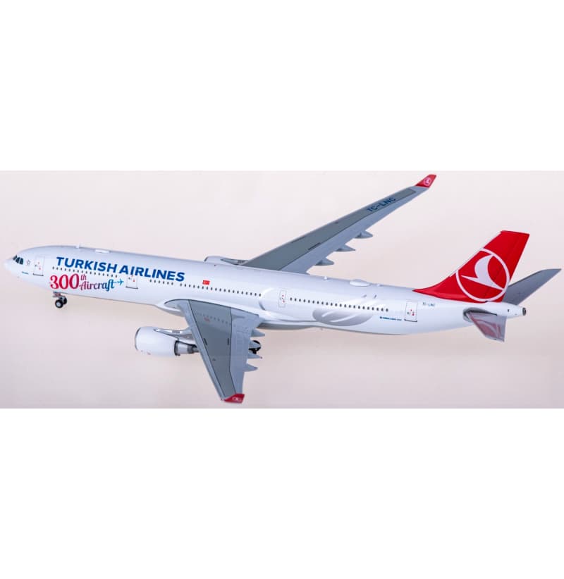 JC Wings Turkish Airlines Airbus A330-300 TC-LNC 1:400 Aircraft Pre-built Airliner Model Display