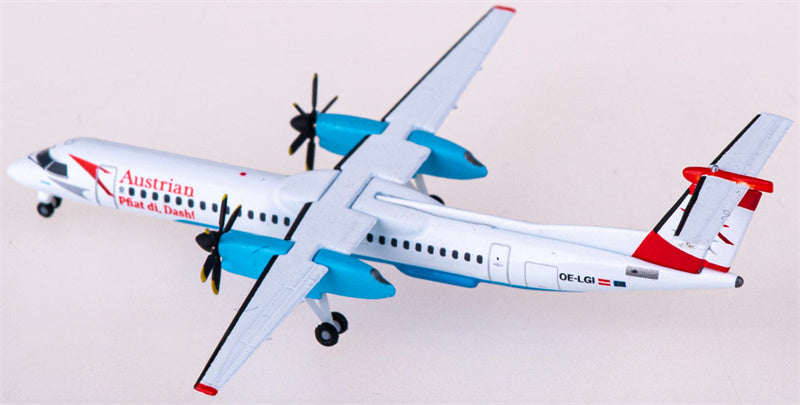 Herpa Austrian Airlines for Bombardier for Dash 8 Q400 OE-LGI Pfiat Di, Dash! 1:500 Airplane Pre-built Airliner Model Display