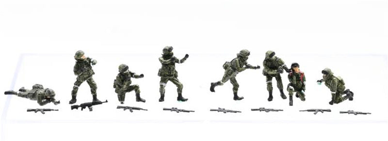 3R Russian combat group 8 members group 1:72 Figure Pre-built Model