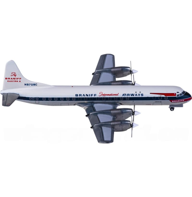Geminijets Braniff Airways Lockheed L-188A Electra N9709C 1:400 Aircraft Pre-built Airliner Model Display