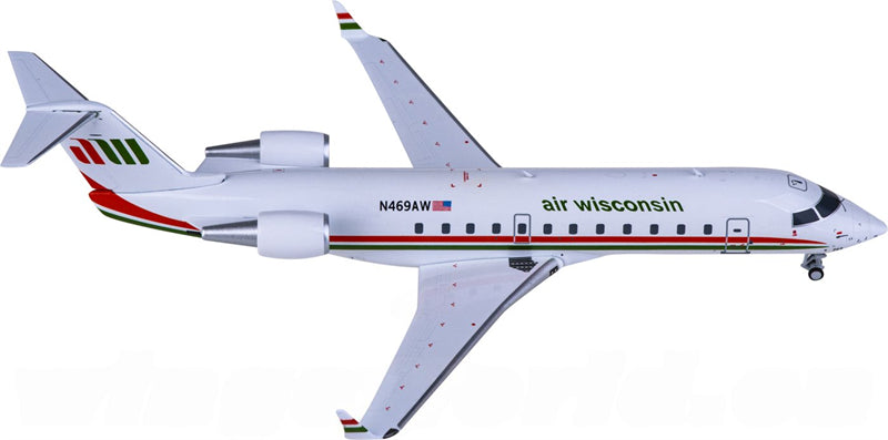 NG Models Air Wisconsin for Bombardier CRJ200LR N469AW 1:200 Airplane Pre-built Airliner Model Display