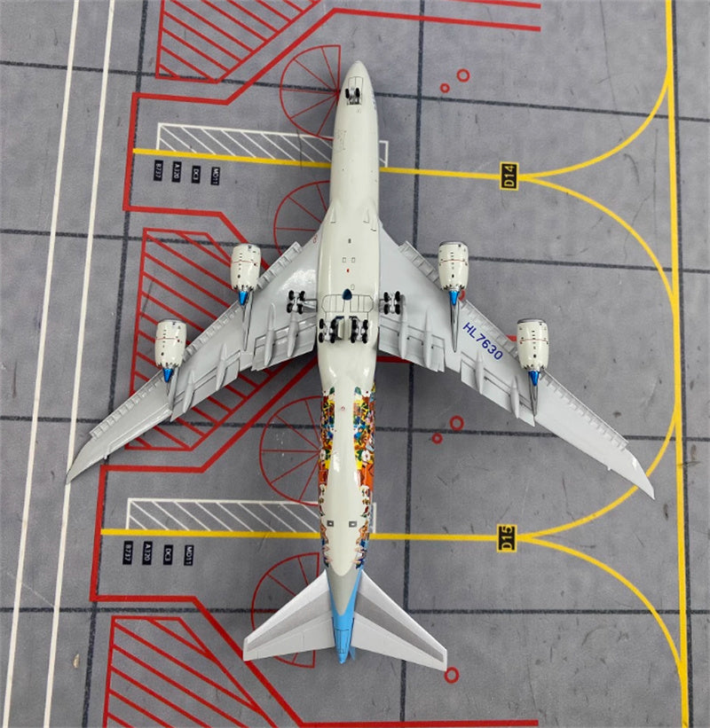 YY Wings Korean Air for Boeing 747-8 HL7630 Flaps Down llth Children's Drawing Contest Livery 1:400 Airplane Pre-built Airliner Model Display