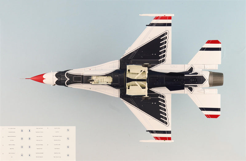 HOBBY MASTER F-16C Thunderbirds USAF RIAT 2017 (w/No.1 to No.6 decals) 1:72 Airplane Pre-built Model