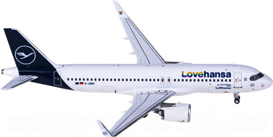 NGmodels 1:400 Lufthansa  Airbus A320neo D-AINY diecast model side view