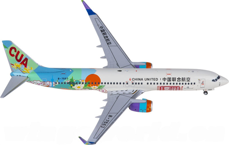 NG Models China United Airlines Boeing 737-800 B-7563 1:400 Diecast Model view 1