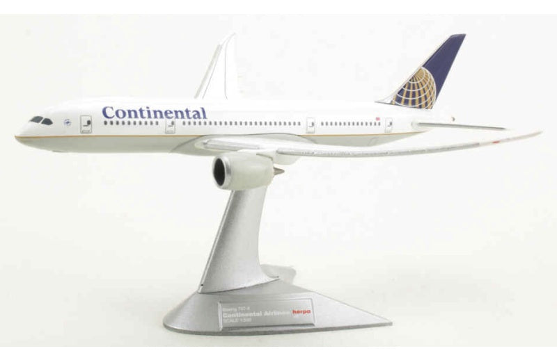Herpa Continental Airlines Boeing 787-8 flight status 1:500 Aircraft Pre-built  Airliner Model Display