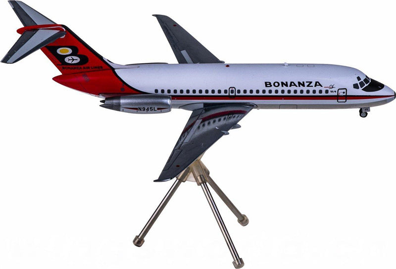 Geminijets Bonanza Airlines for McDonnell Douglas DC-9-11 N945L 1:200 Airplan Pre-built  Airliner Model Display