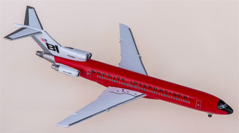 Herpa Braniff International Boeing 727-200 N401BN 1:500 Aircraft Pre-built  Airliner Model Display
