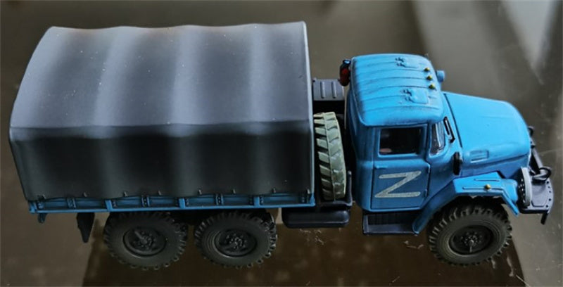 Panzerkampf ZIL-131 Military Blue Russian Aid Militia 1:72 Truck Pre-built Model