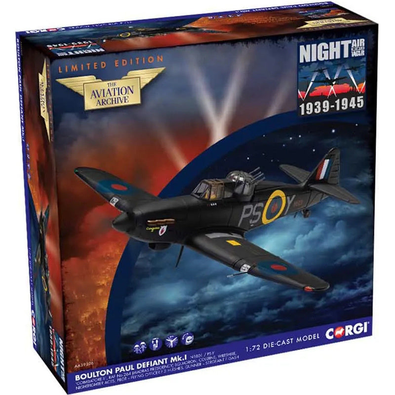CORGI  Boulton Paul Defiant Mk I RAF No.264 Sqn, N1801 Coimbatore II 1/72 Aircraft Pre-built Model