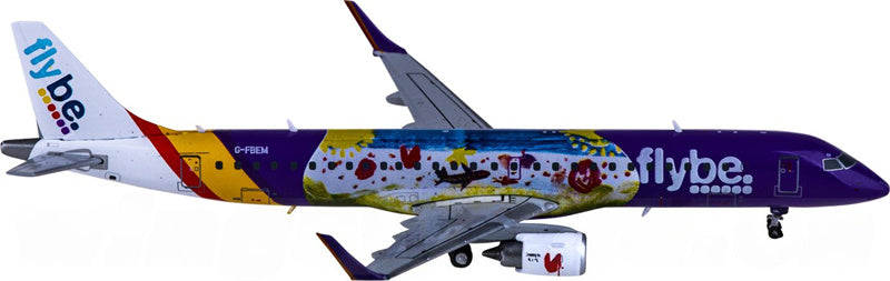 JC Wings Flybe for Embraer ERJ-190-200LR G-FBEM 1:400 Airplane Pre-built  Airliner Model Display
