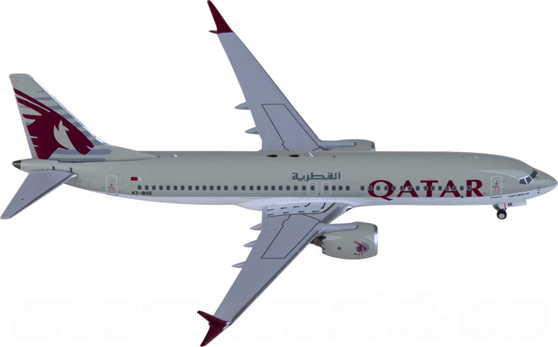 NG Models Qatar Boeing 737 MAX 8 A7-BSE 1:400 Diecast Model view 3