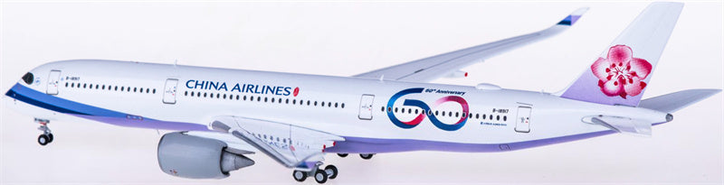 JC Wings China Airlines Airbus A350-900XWB B-18917 60th Anniversary 1:400 Diecast Model view 1