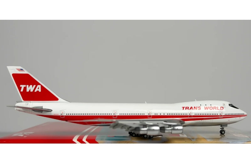 HX Models 1:400 TWA B747-100 N93107 Flaps down DIECAST Model