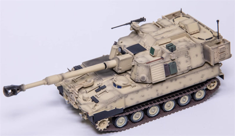 T-MODEL US M109A7 self-propelled howitzer 155mm w/ ammunition vehicle Sand colored style 1:72 Tank Pre-built Model