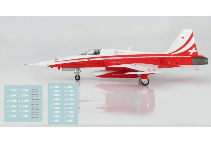 HOBBY MASTER F-5E Tiger II Patrouille Suisse, Season 2021 (with new pilot names decals) 1/72 Aircraft Pre-built Model