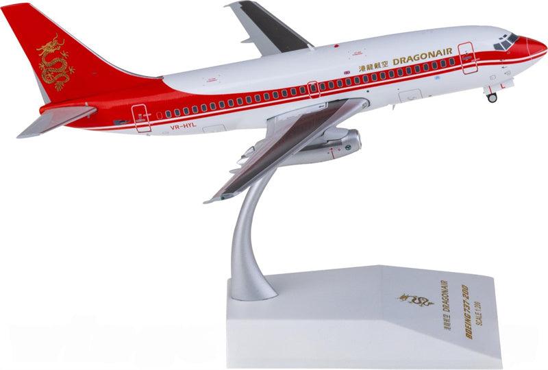 JC Wings Dragonair Boeing 737-200 VR-HYL 1:200 Diecast Model view 3
