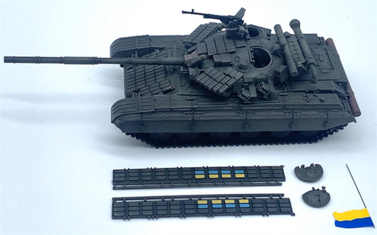 ARTISAN Ukrainian T-64BV main battle tank with National flag Wearing skirt armor 1:72 Tank Pre-built Model