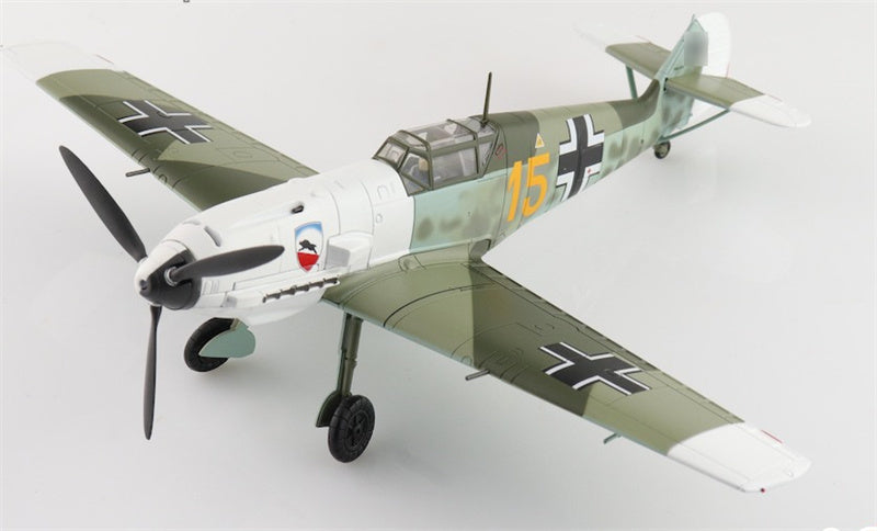 HOBBY MASTER Messerschmitt Bf109E-3 Luftwaffe Yellow 15 III/JG 52 France August 1940 0.075 Aircraft Pre-built Model
