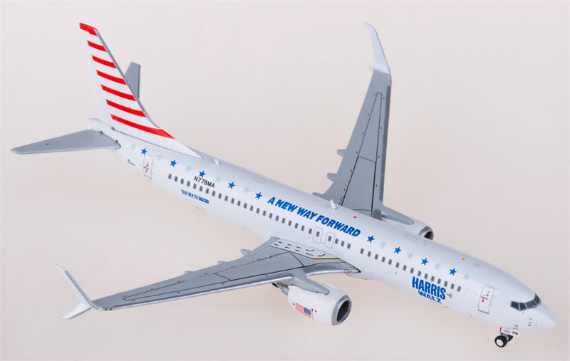 Geminijets Boeing 737-800 N778MA Harris-Walz 1:400 Aircraft Pre-built  Airliner Model Display