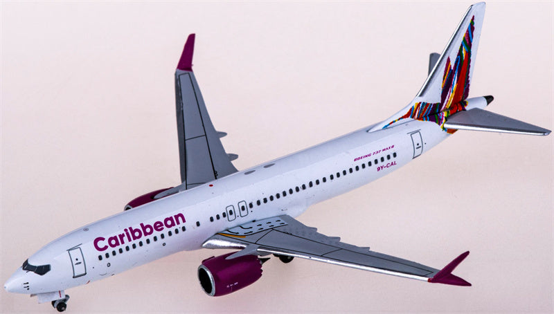 AeroClassics Caribbean Airlines Boeing 737 MAX 8 9Y-CAL 1:400 Diecast Model view 1