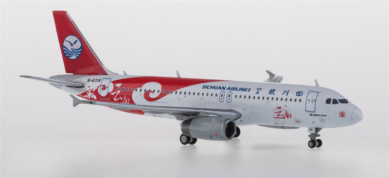 JC Wings Sichuan Airlines Airbus A320 B-6719 Yunnan Painting 1:400 Diecast Model view 2