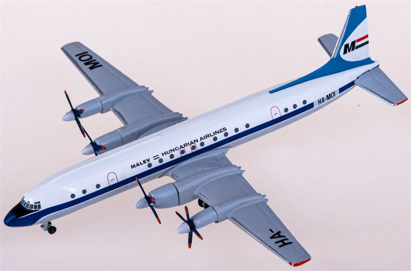 AeroClassics Malev for Ilyushin Il-18 HA-MOI 1:400 Airplane Pre-built  Airliner Model Display