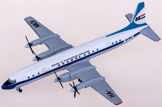 AeroClassics Malev Ilyushin Il-18 HA-MOI 1:400 Diecast Model view 1
