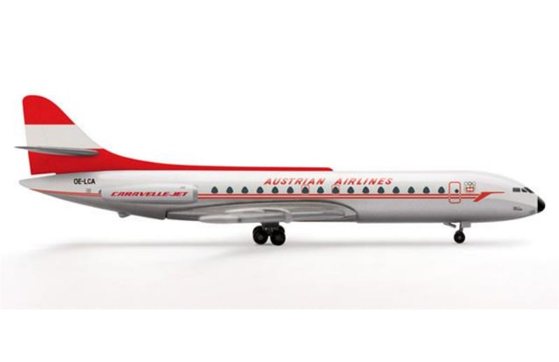 Herpa Austrian Airlines Sud Aviation SE 210 Caravelle OE-LCA 1:500 Aircraft Pre-built  Airliner Model Display