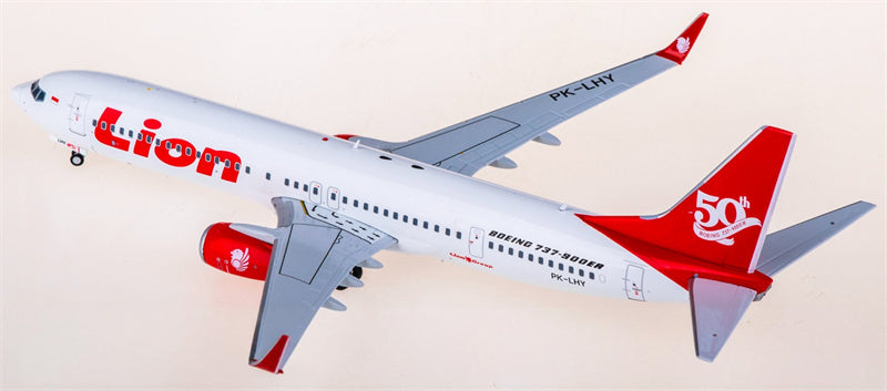 JC Wings 1:200 Lion Air Boeing 737-900ER 50th PK-LHY Diecast Model view 4