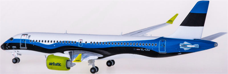 JC Wings airBaltic for Airbus A220-300 YL-CSJ 1:400 Airplane Pre-built  Airliner Model Display