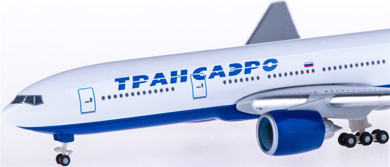 Herpa Transaero Airlines for Boeing 777-200 EI-UNW 1:500 Airplane Pre-built  Airliner Model Display