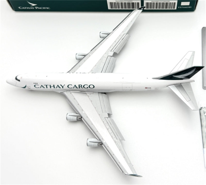 YY Wings Cathay Pacific Boeing 747-400F B-LID Flaps Down 1:400 Diecast Model view 2