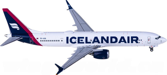 NGモデルズ アイスランド航空 ボーイング737 MAX 9 TF-ICD 1:400スケール 飛行機 組み立て済み旅客機モデル ディスプレイ