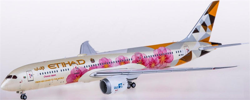JC Wings Etihad Airways Boeing 787-9 Dreamliner A6-BLK 1:400 Diecast Model view 1