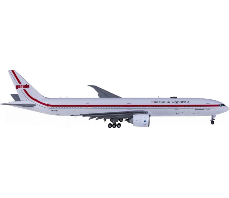 JC Wings Garuda Indonesia Boeing 777-300ER PK-GIG Flaps down 1:400 Aircraft Pre-built  Airliner Model Display
