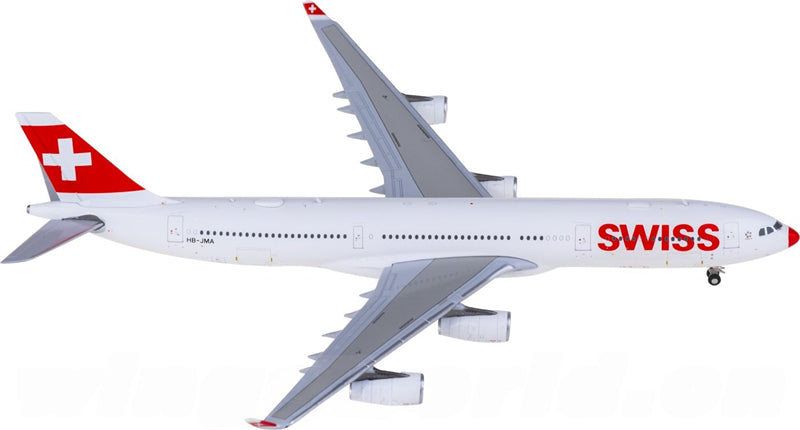 JC Wings Swiss Airbus A340-300 HB-JMA 1:400 Diecast Model view 2