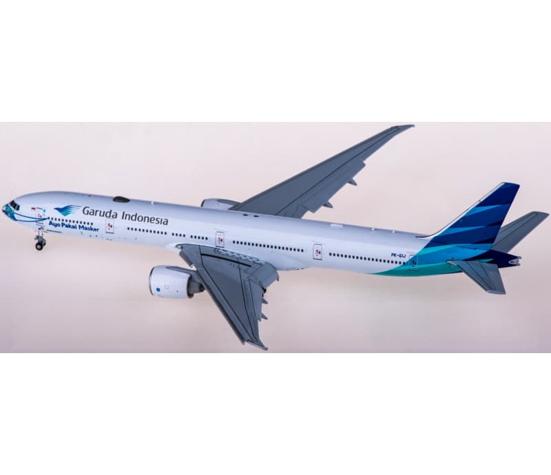 JC Wings Garuda Indonesia Boeing 777-300ER PK-GIJ Flaps down 1:400 Aircraft Pre-built  Airliner Model Display