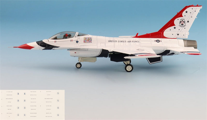 HOBBY MASTER F16C Fighting Falcon USAF Thunderbirds USAF RIAT 2017 (w/No.1 to No.6 decals) 1:72 Aircraft Pre-built Model