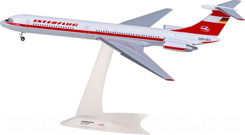 Herpa Interflug Ilyushin IL-62M DDR-SEO 1:200 Diecast Model view 2
