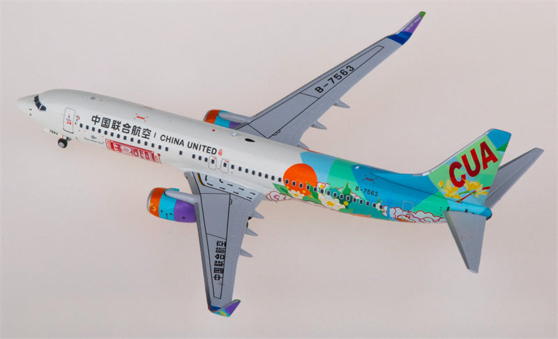 NG Models China United Airlines Boeing 737-800 B-7563 1:400 Diecast Model view 3
