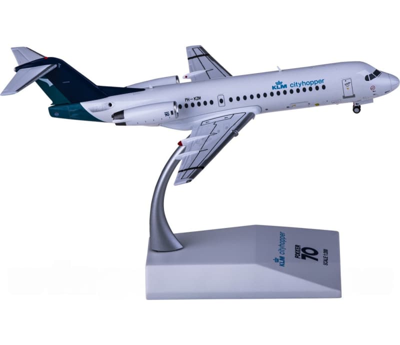 JC Wings KLM Fokker 70 PH-KZM 1:200 Aircraft Pre-built  Airliner Model Display