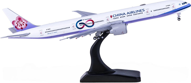 JC Wings China Airlines Boeing 777-300ER B-18006 60 years Flaps Down 1:400 Diecast Model view 1