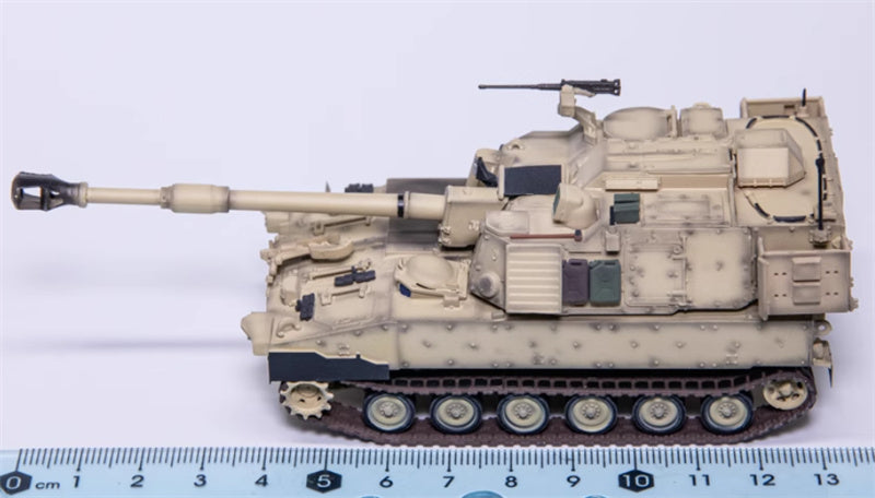 T-MODEL US M109A7 self-propelled howitzer 155mm w/ ammunition vehicle Sand colored style 1:72 Tank Pre-built Model