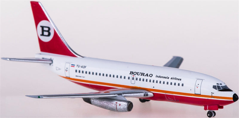 AeroClassics Bouraq Indonesia Airlines Boeing 737-200 YU-AOF 1:400 Diecast Model view 3