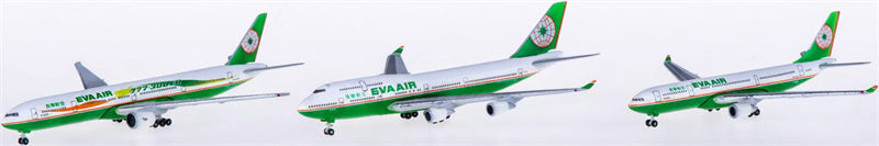 Hogan Eva Air Airbus A330-200 Boeing 747-400 777-300ER 3pcs a set 1:1000 Diecast Model view 3